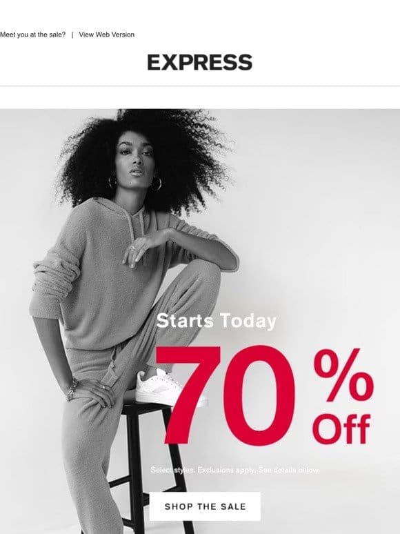 70% OFF winter faves starts today