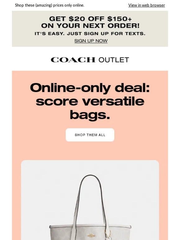 $89 Totes， Shoulder Bags & More (From Us To You)