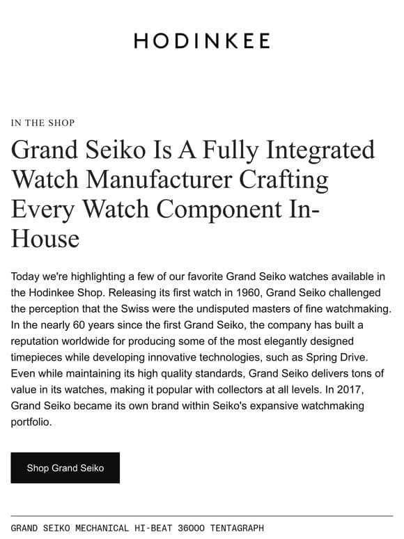 A Spotlight On Grand Seiko Watches