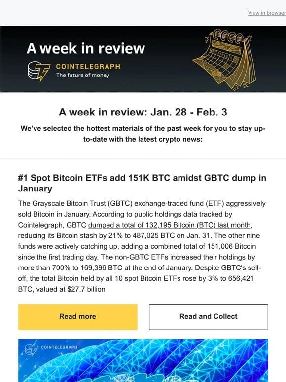 A Week in Review: GBTC drops BTC stake by 21%， Celsius exits bankruptcy， & other news