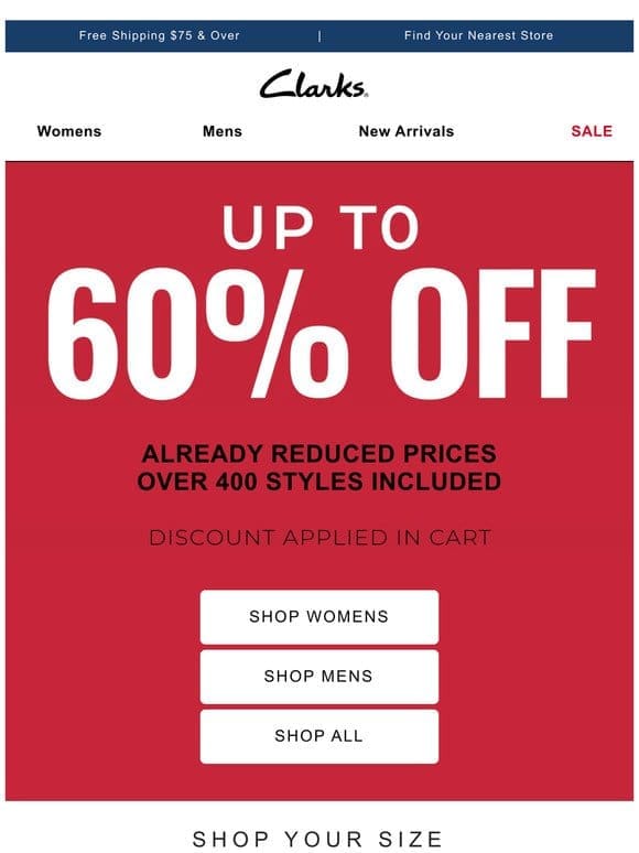 ACT NOW: Styles starting at $41.99 WON’T last