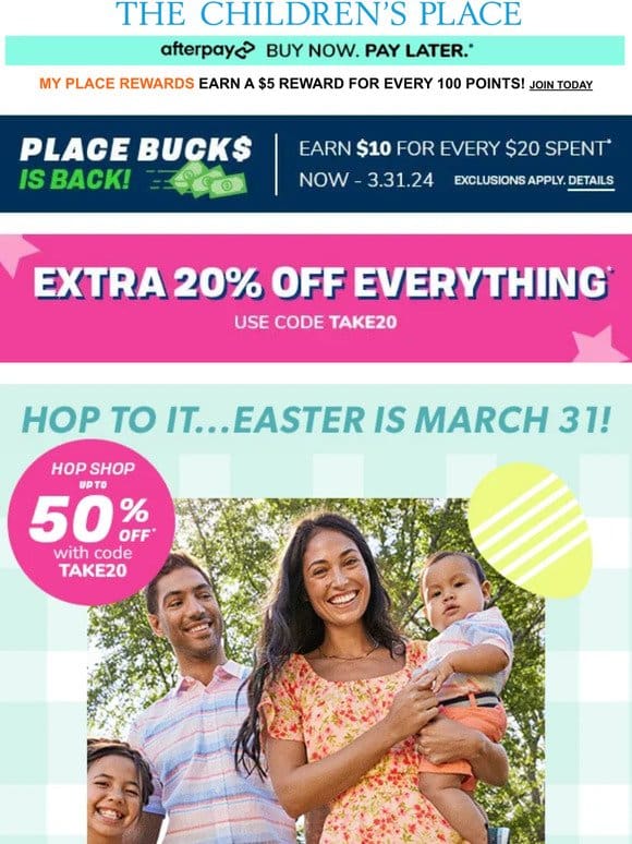 ALL Matching Family Easter Outfits up to 50% OFF (use code TAKE20)