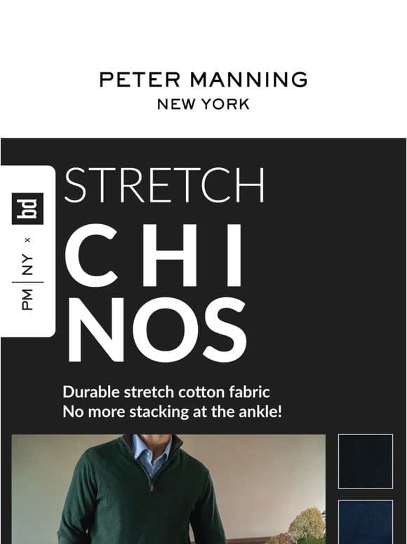 ALL Stretch Chinos， ZERO Stacking