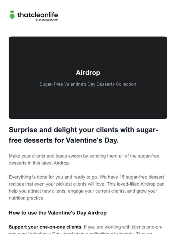 Airdrop: Sugar-Free Valentine’s Day Desserts ❤️