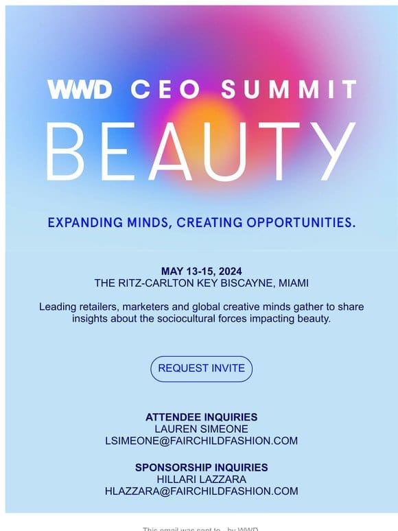 Announcing the 2024 WWD Beauty CEO Summit – May 13-15 – Miami， FL