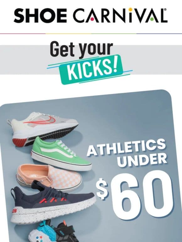 Athletics under $60 has a nice ring to it