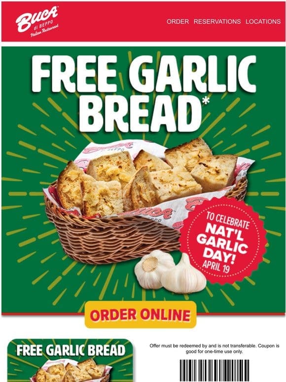 *Attention* Garlic Lovers – this deal is for you!