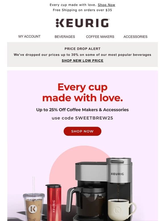 Attention coffee lovers! Save up to 25% on coffee makers & accessories