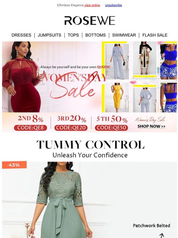 BELTED DESIGN: TUMMY CONTROL FASHION!