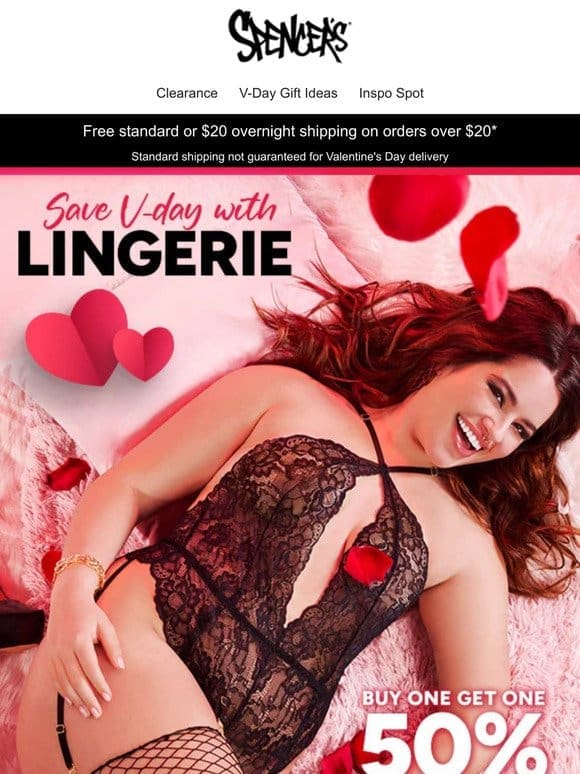 BOGO 50% off lingerie ends soon!