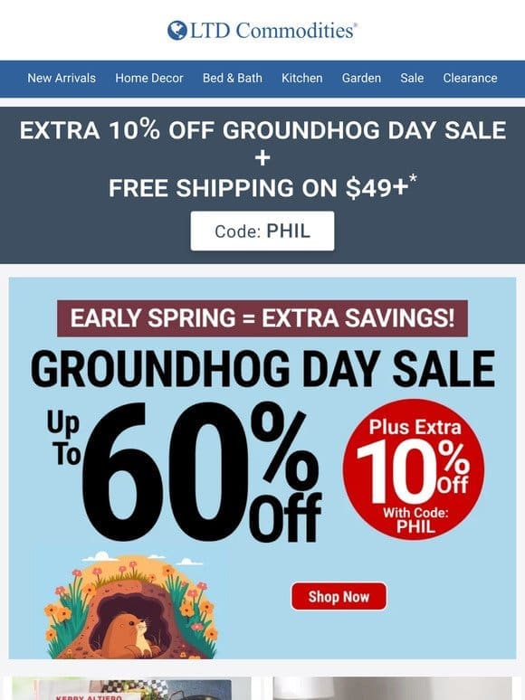 BREAKING: Take an EXTRA 10% Off Groundhog Day Sale!
