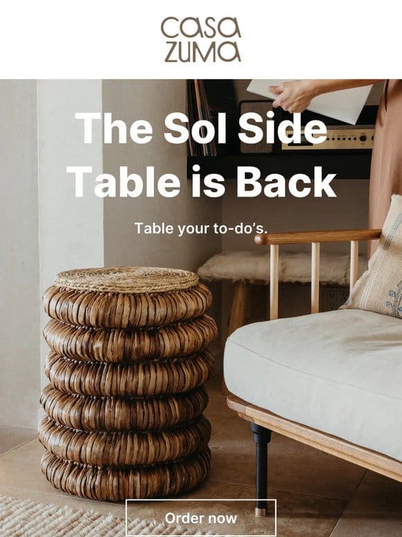 Back in stock: the Sol Side Table