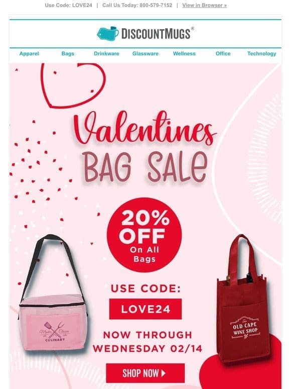 Bags of Love Sale: Save 20% on All Bags