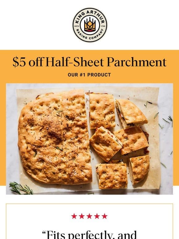 Bakers: Take $5 off Half-Sheet Parchment!