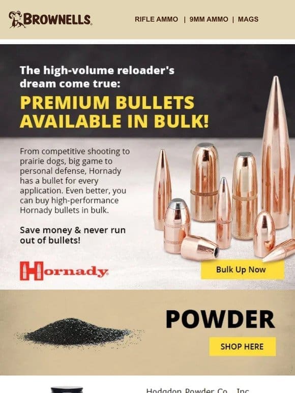 Buy in bulk & SAVE on Hornady bullets!