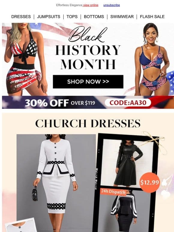 CHURCH ATTIRE: 30% OFF for you!