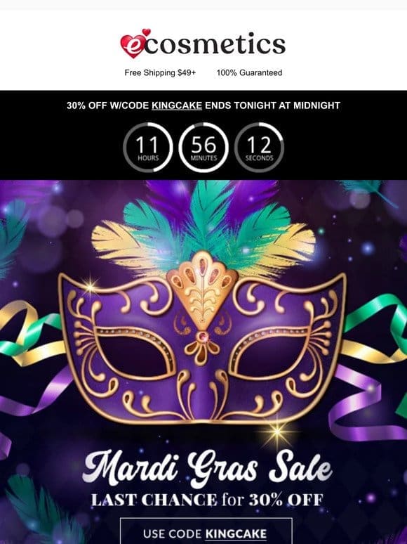 Celebrate Mardi Gras with 30% OFF!