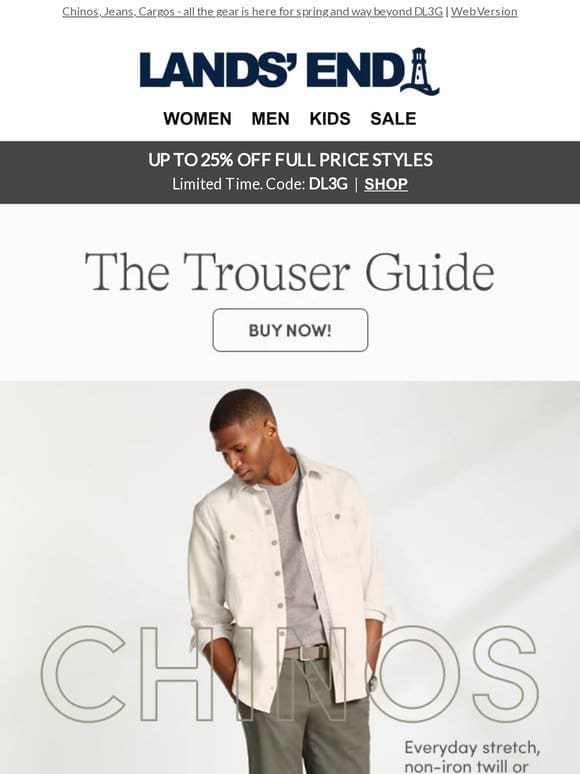 Check out our Men’s Trouser Guide