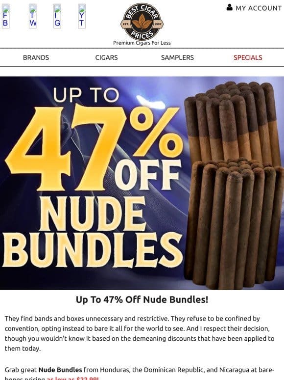 Cigar Bundles Starting at $22.99