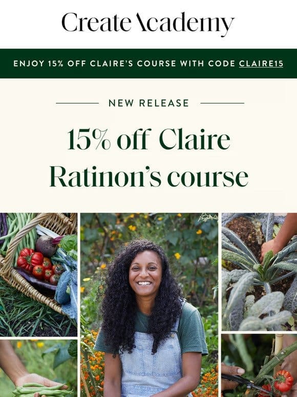 Claire Ratinon’s course is now live