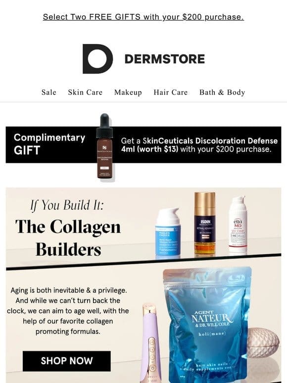 Collagen building formulas for firmer-looking skin