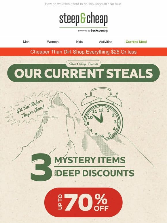Current steals & mystery deals!