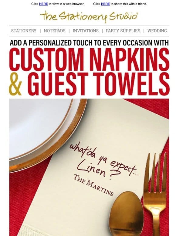 Custom Napkins for All Occasions – Up to 20% Off