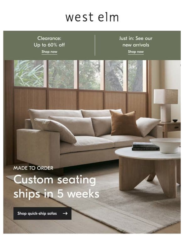 Custom sofas in under 5 weeks
