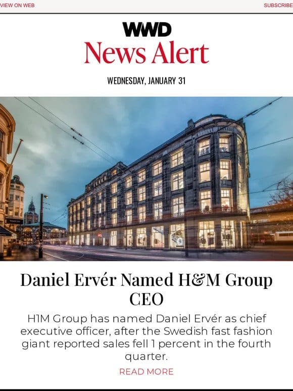Daniel Ervér Named H&M Group CEO