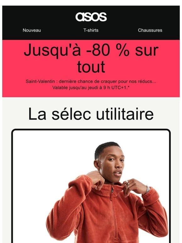 Dernière chance ! Jusqu’à -80 % sur tout ❤️‍