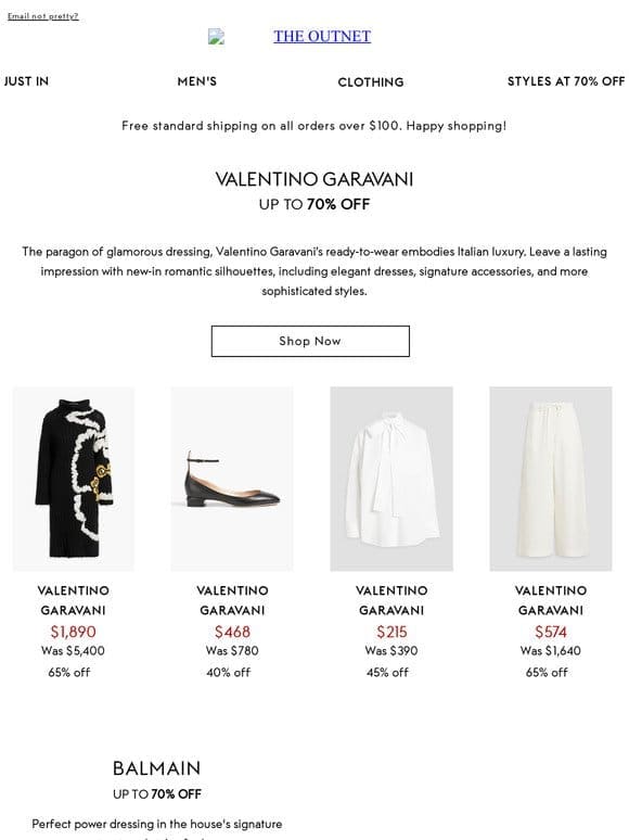 Discover gorgeous Valentino Garavani at up to 70% off