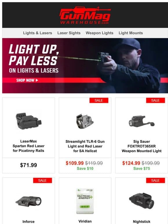 Don’t Stare Directly At These Deals | LaserMax Spartan Red Laser for $81