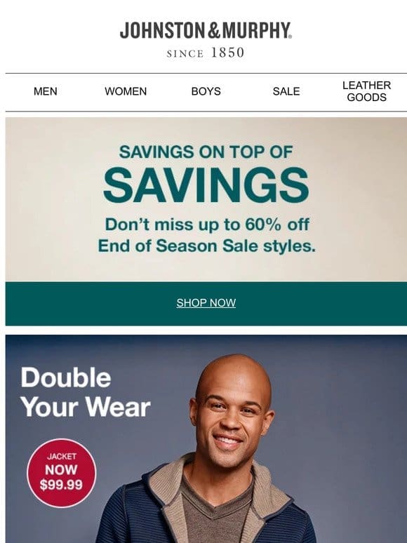 Double Your Wear & Save Now!