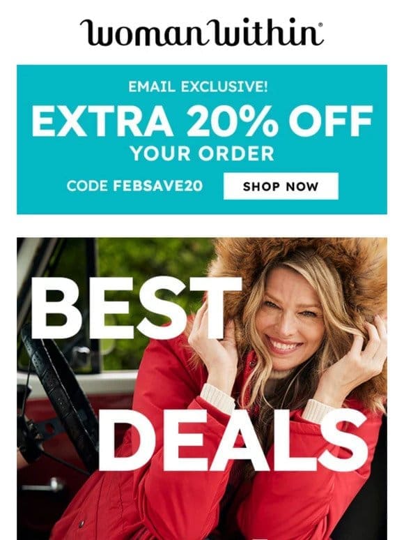 EMAIL EXCLUSIVE: 20% off!