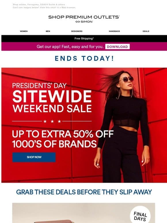 ENDS TODAY: Extra 50% Off 1000s of brands