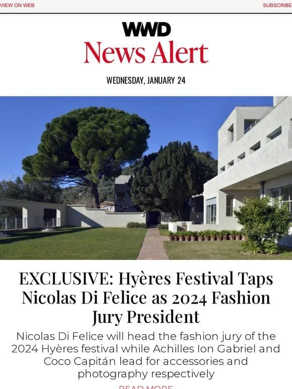 EXCLUSIVE: Hyères Festival Taps Nicolas Di Felice as 2024 Fashion Jury President