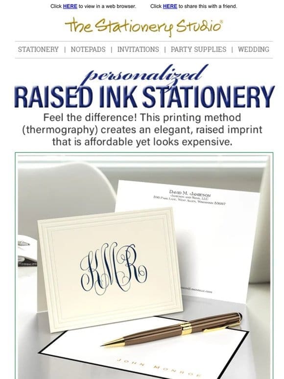 Elegant Raised Ink Stationery – Feel The Difference