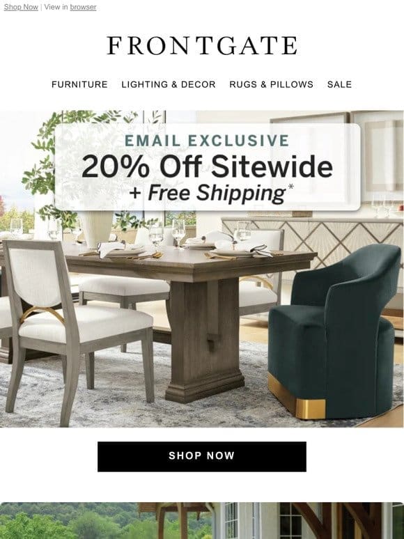 Email Exclusive: Enjoy 20% off sitewide + FREE shipping for email subscribers.