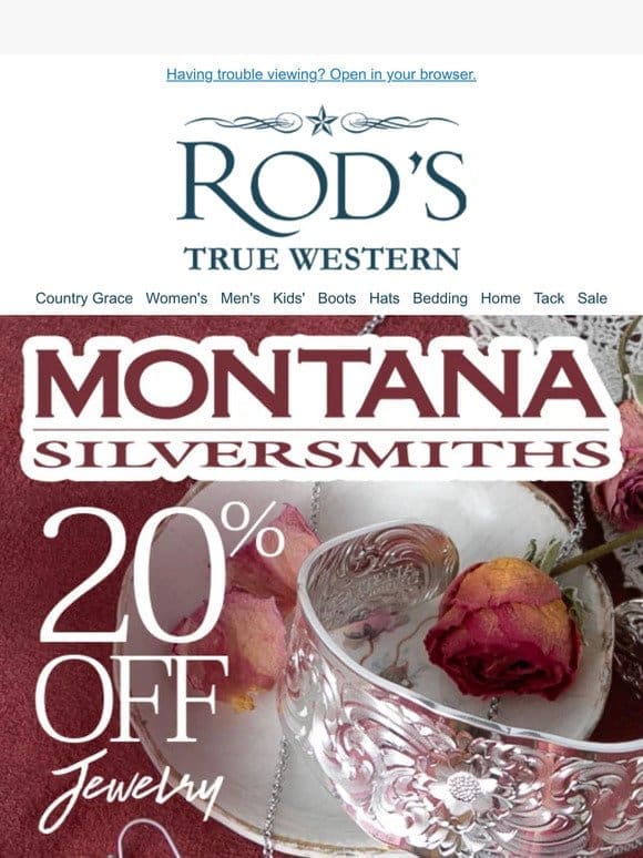 Ends Today: 20% Off Montana Silversmiths Jewelry