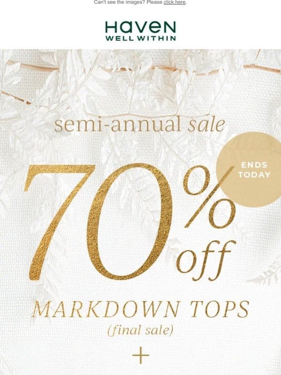 Ends Today: 70% Off Markdown Tops