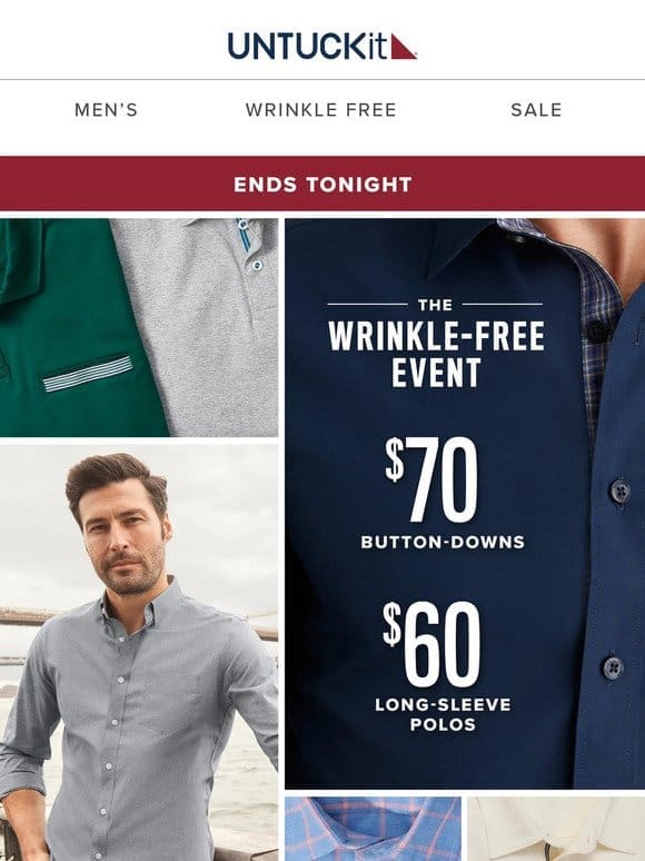 Ends Tonight: Wrinkle-Free Styles Starting at $60