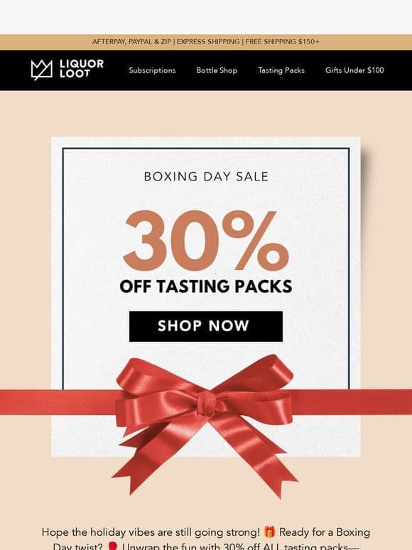 Enjoy 30% Off Your Favourite Tasting Packs!