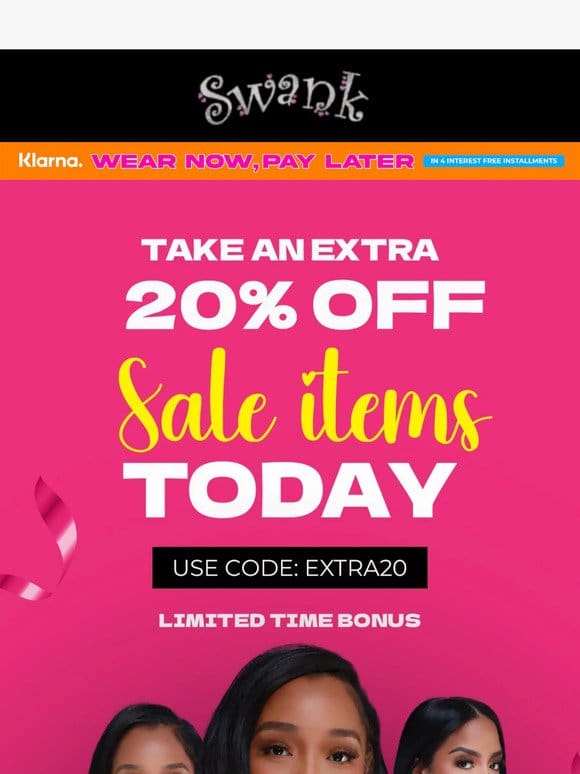 Enjoy Extra 20% OFF on Sales Picks!