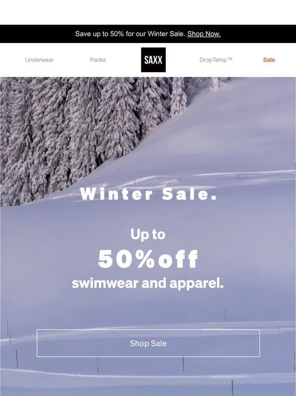 Enjoy up to 50% off apparel and swimwear