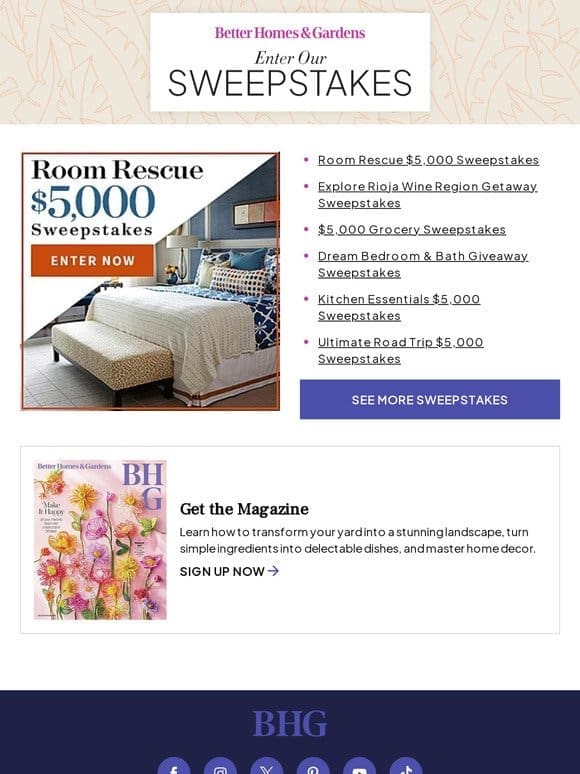 Enter to WIN $5，000 to rescue your room!