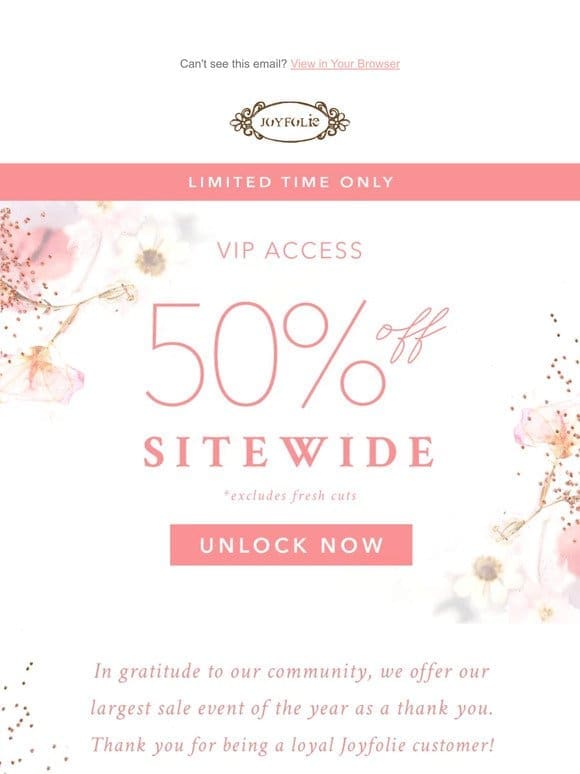 Exclusive Access: 50% OFF SITEWIDE