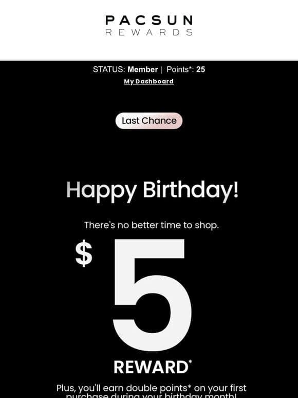 Expires Tonight: Your B-Day Reward