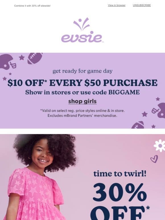 Extra $10 off every $50 (hello， new outfits!)