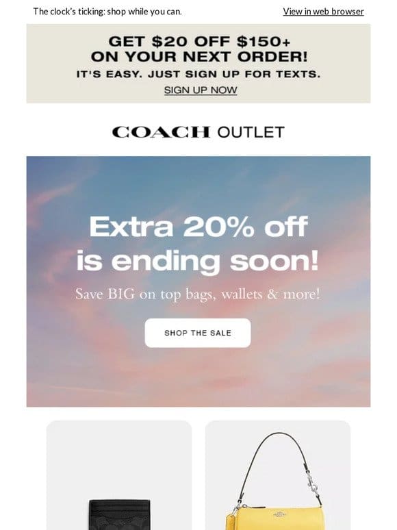 Extra 20% Off Is Almost Gone