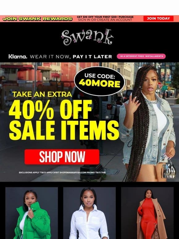 Extra 40% OFF Sale Items!!!